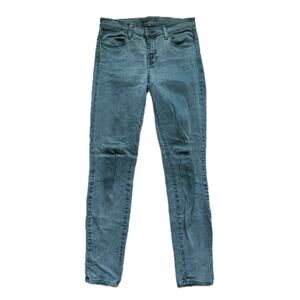 J Brand Y2K Skater Mid Rise Skinny Jeans Size 27 Green Indie Grunge Punk Edgy